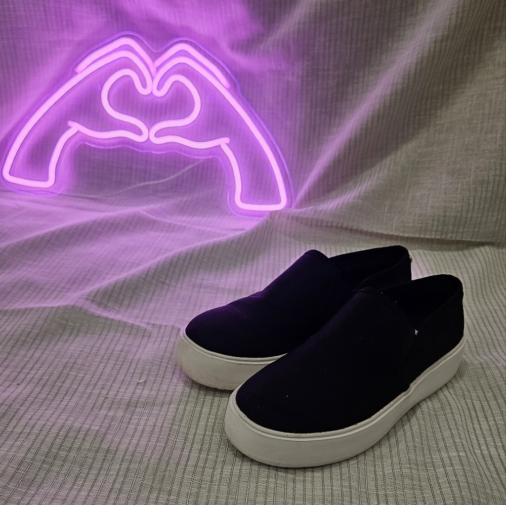 Steve Madden Black Slip-On Platforms